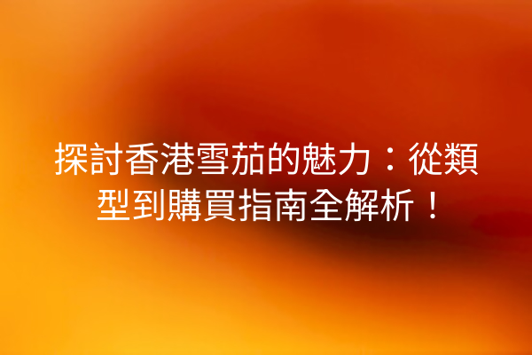 探討香港雪茄的魅力：從類型到購買指南全解析！