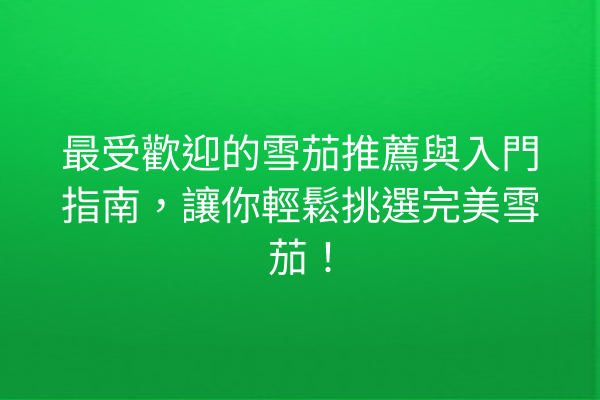 最受歡迎的雪茄推薦與入門指南，讓你輕鬆挑選完美雪茄！