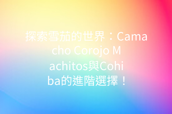探索雪茄的世界：Camacho Corojo Machitos與Cohiba的進階選擇！