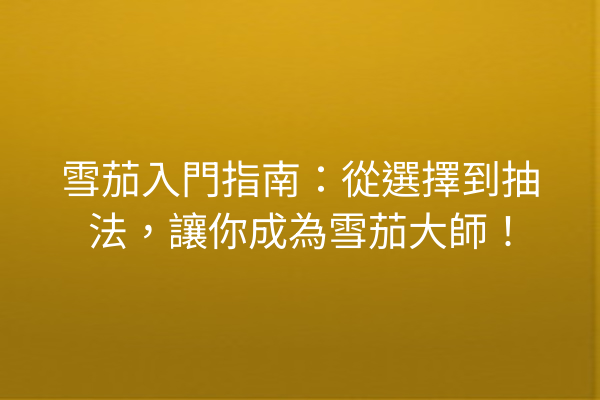 雪茄入門指南：從選擇到抽法，讓你成為雪茄大師！