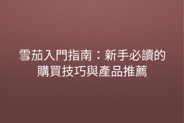 雪茄入門指南：新手必讀的購買技巧與產品推薦