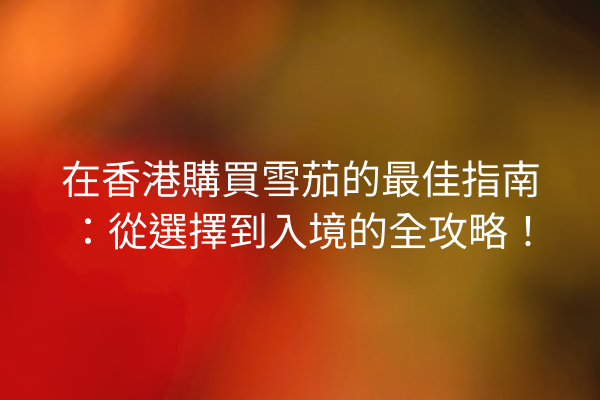 在香港購買雪茄的最佳指南：從選擇到入境的全攻略！