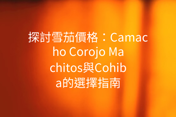 探討雪茄價格：Camacho Corojo Machitos與Cohiba的選擇指南