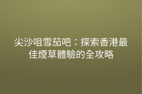 尖沙咀雪茄吧：探索香港最佳煙草體驗的全攻略