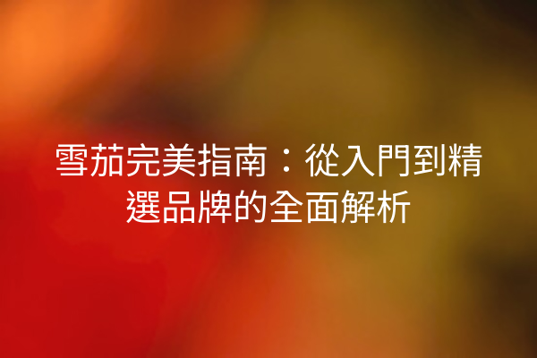 雪茄完美指南：從入門到精選品牌的全面解析