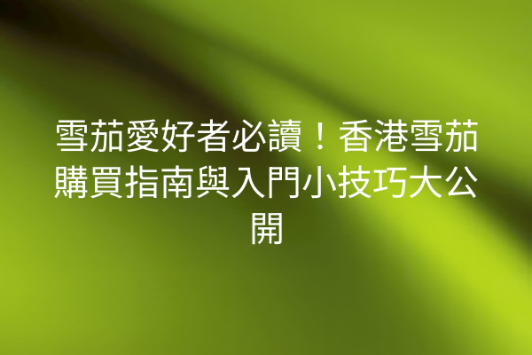 雪茄愛好者必讀！香港雪茄購買指南與入門小技巧大公開