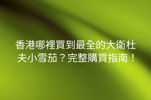 香港哪裡買到最全的大衛杜夫小雪茄？完整購買指南！