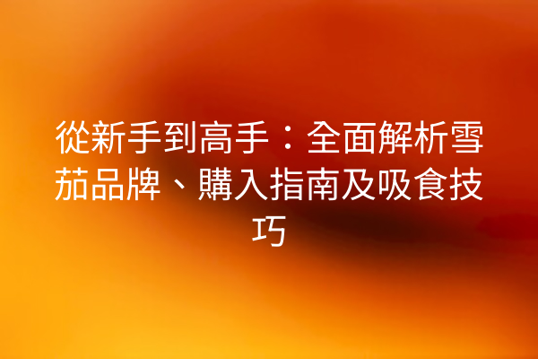 從新手到高手：全面解析雪茄品牌、購入指南及吸食技巧